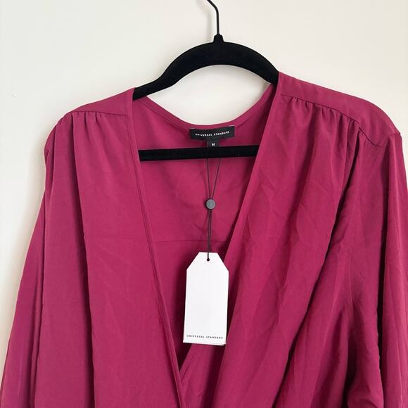 Universal Standard NWT Rivers True Wrap Top V-Neck Long Sleeve Blouse Workwear - Picture 4 of 7